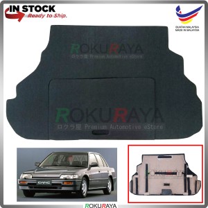 Honda Civic EX EF SH4 Custom Fit 15mm Rear Bonnet Spare Tyre Tire Tayar Cover Back Hard Board Papan (Carpet Wrapped)